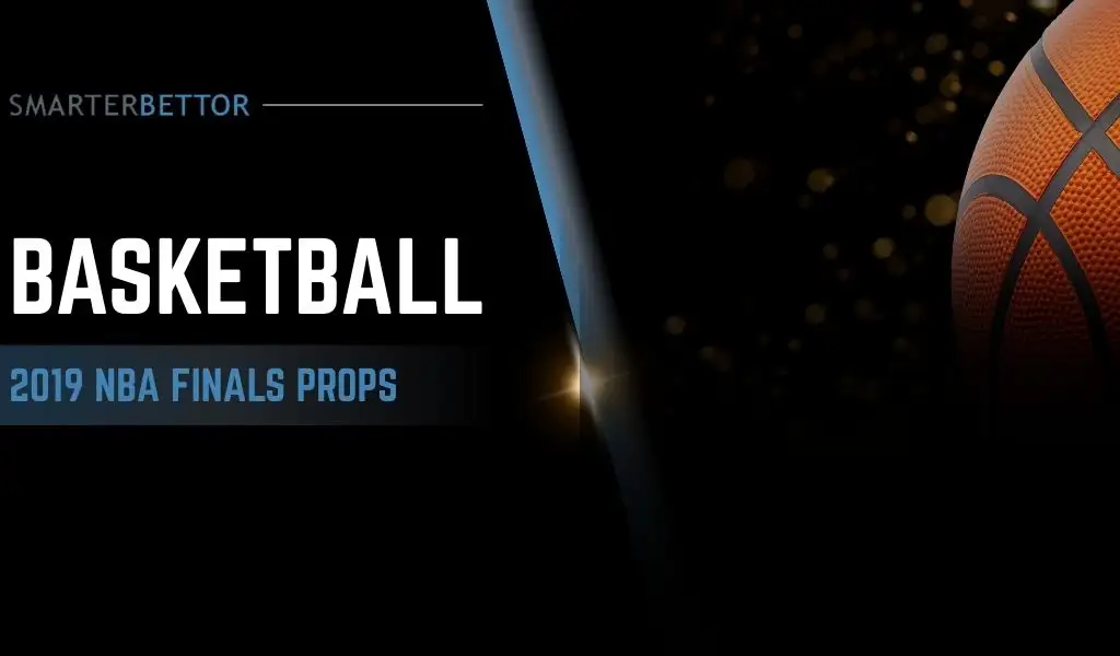 2019 NBA Finals player props betting graphic highlighting online sportsbook series prop markets, featuring a stats-style branding element and NBA Finals-themed background imagery.