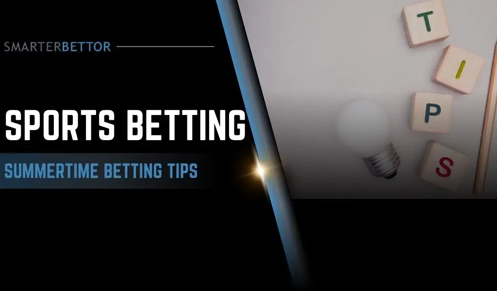 Summer-themed sports betting tips graphic featuring a stats-style branding element and seasonal background imagery (summer vibe with sports/betting visuals).